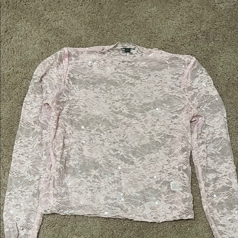Wild Fable Light Pink Lace Blouse